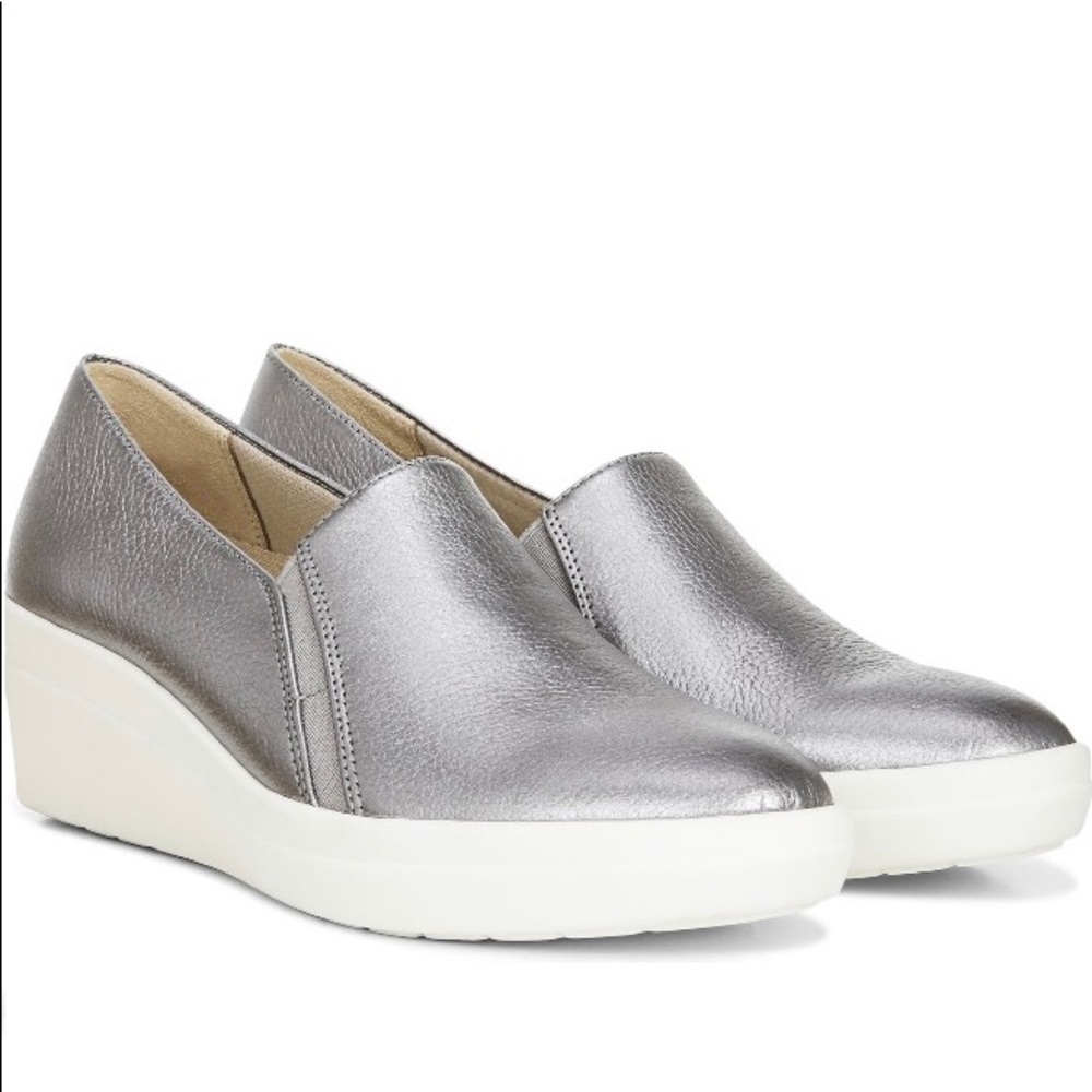 Beautiful Silver Naturalizer Snowy Slip-on Wedge Sneaker